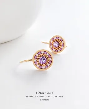 EDEN   ELIE Striped Medallion drop earrings - heather