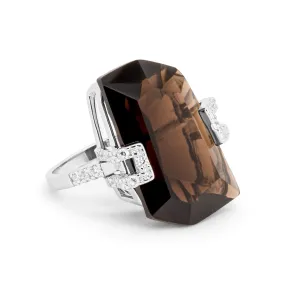 Everest Smokey Quartz Ring in Sterling Silver