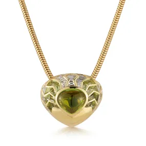 Flora Shield Necklace with Chartreuse Aura