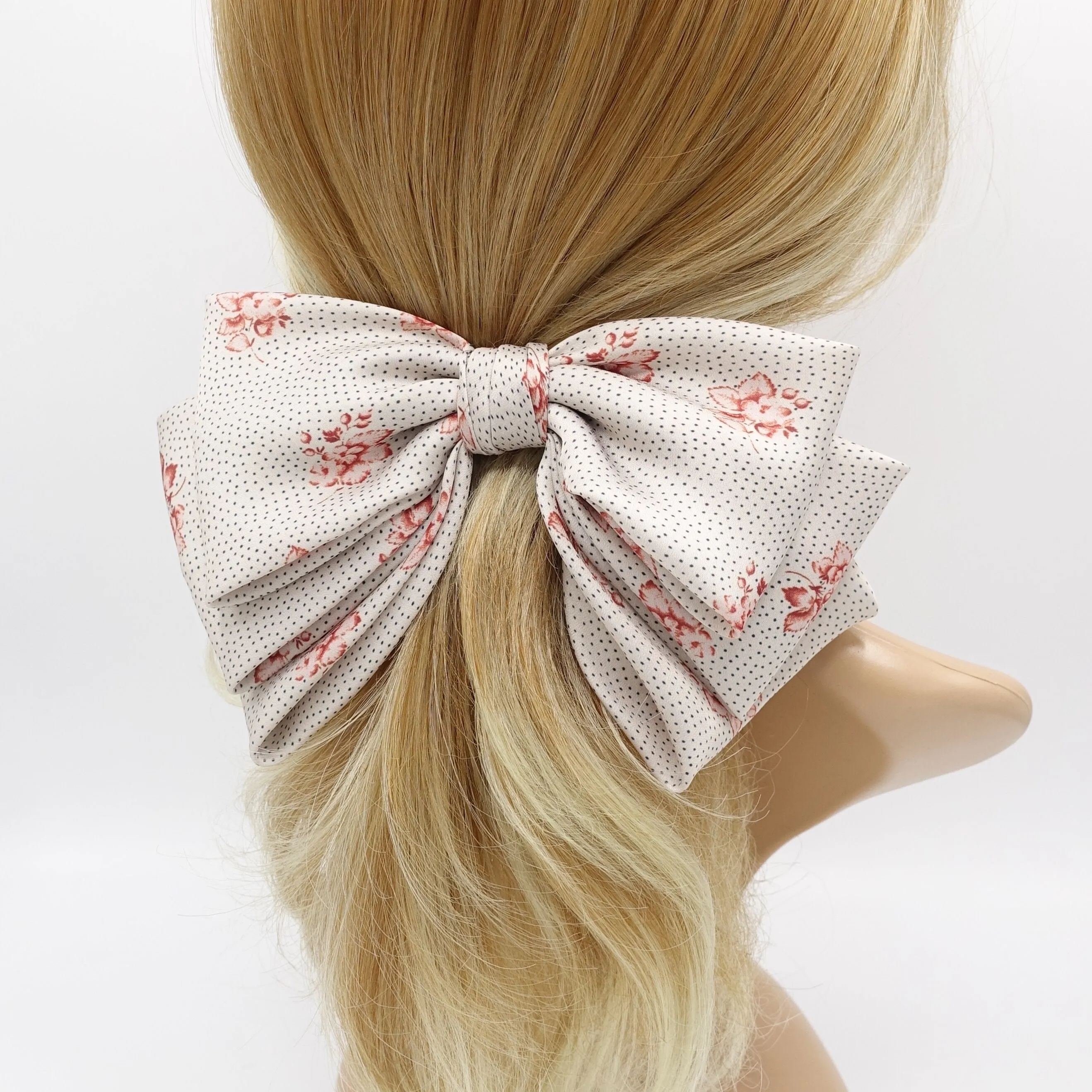 floral satin hair bow