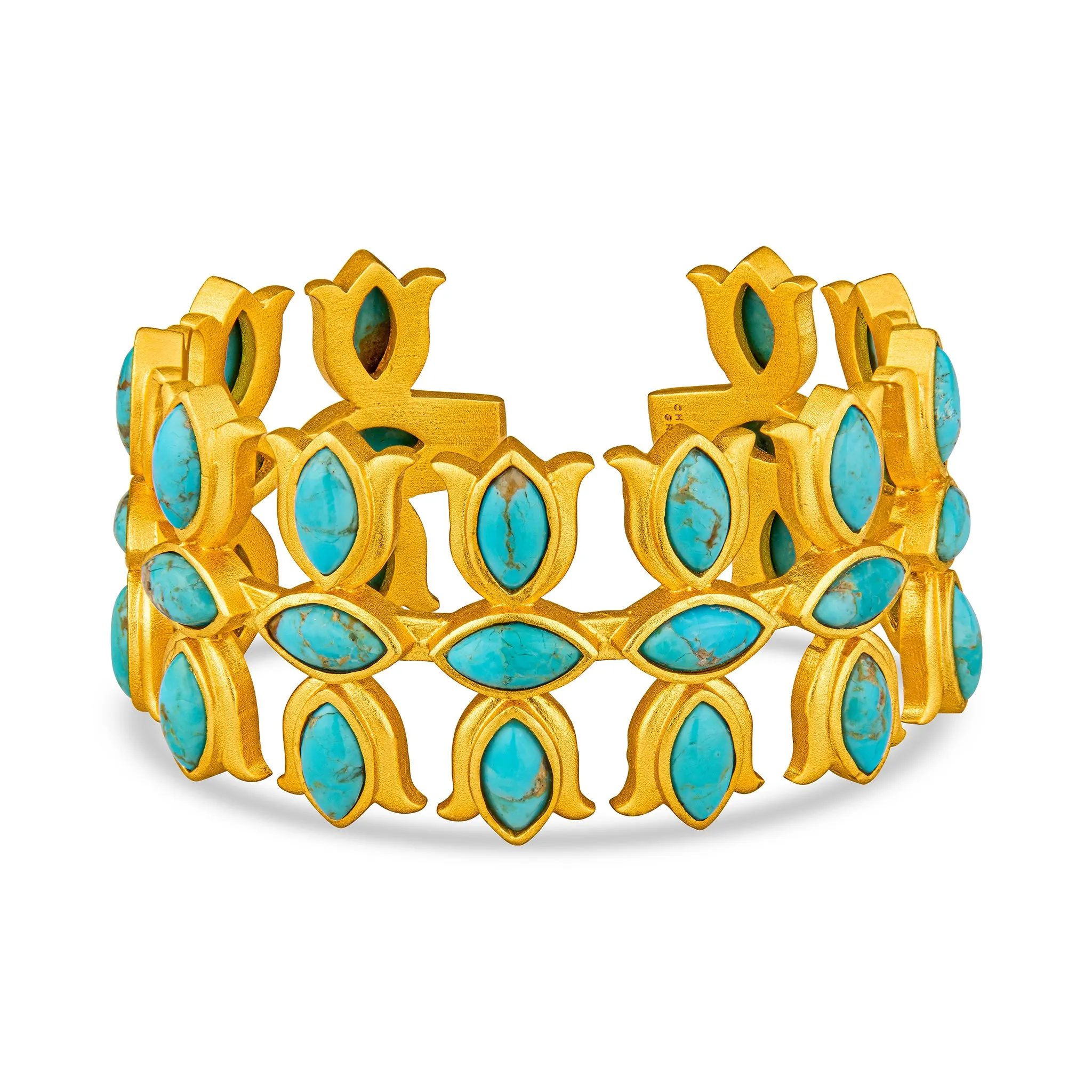 Flower Crown Cuff - Turquoise