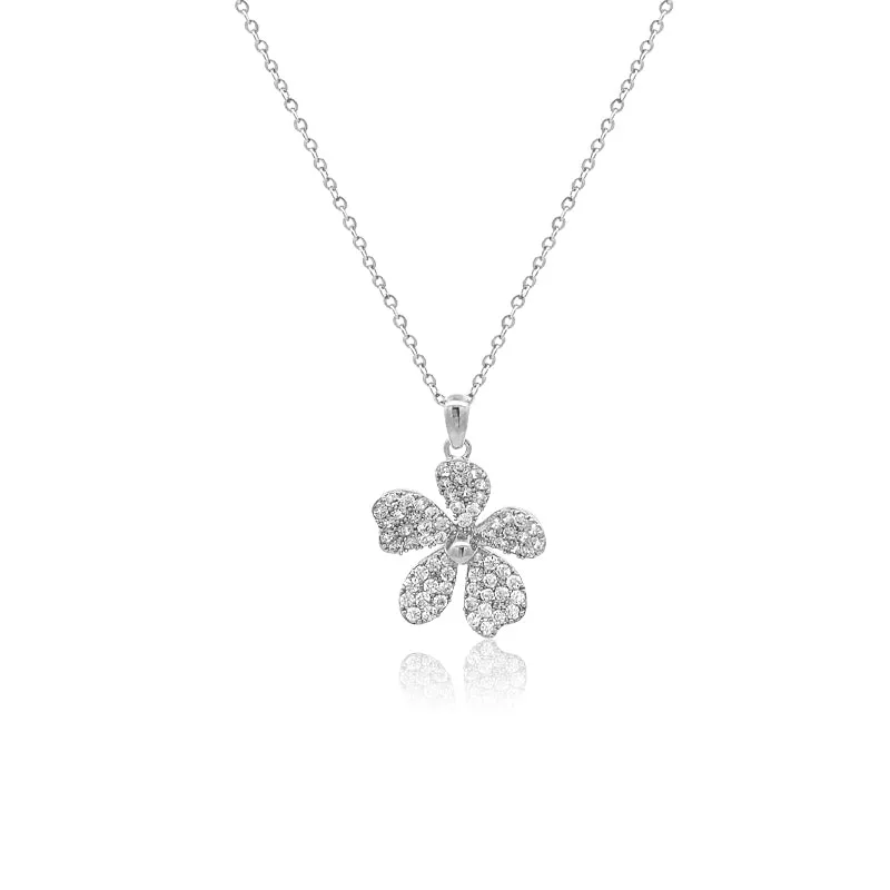 Flower Cubic Zirconia Necklace