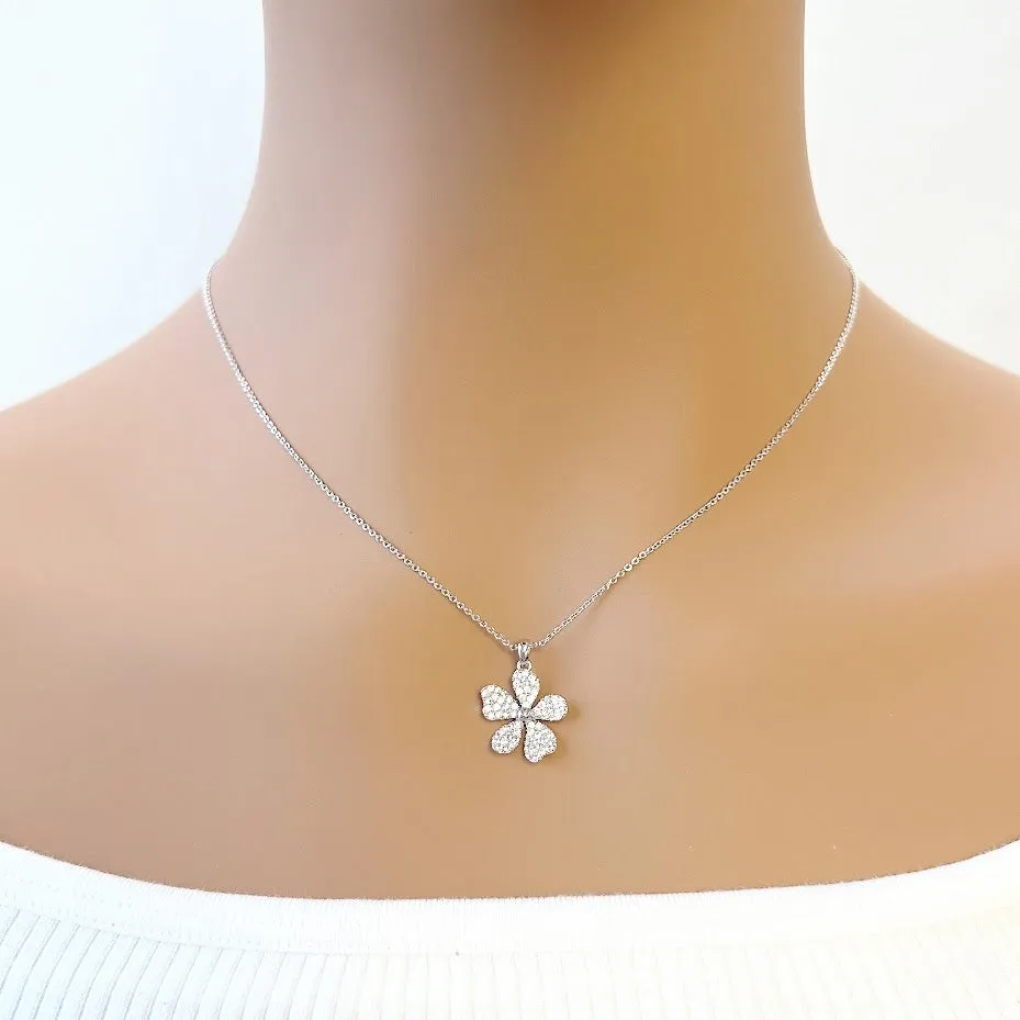 Flower Cubic Zirconia Necklace