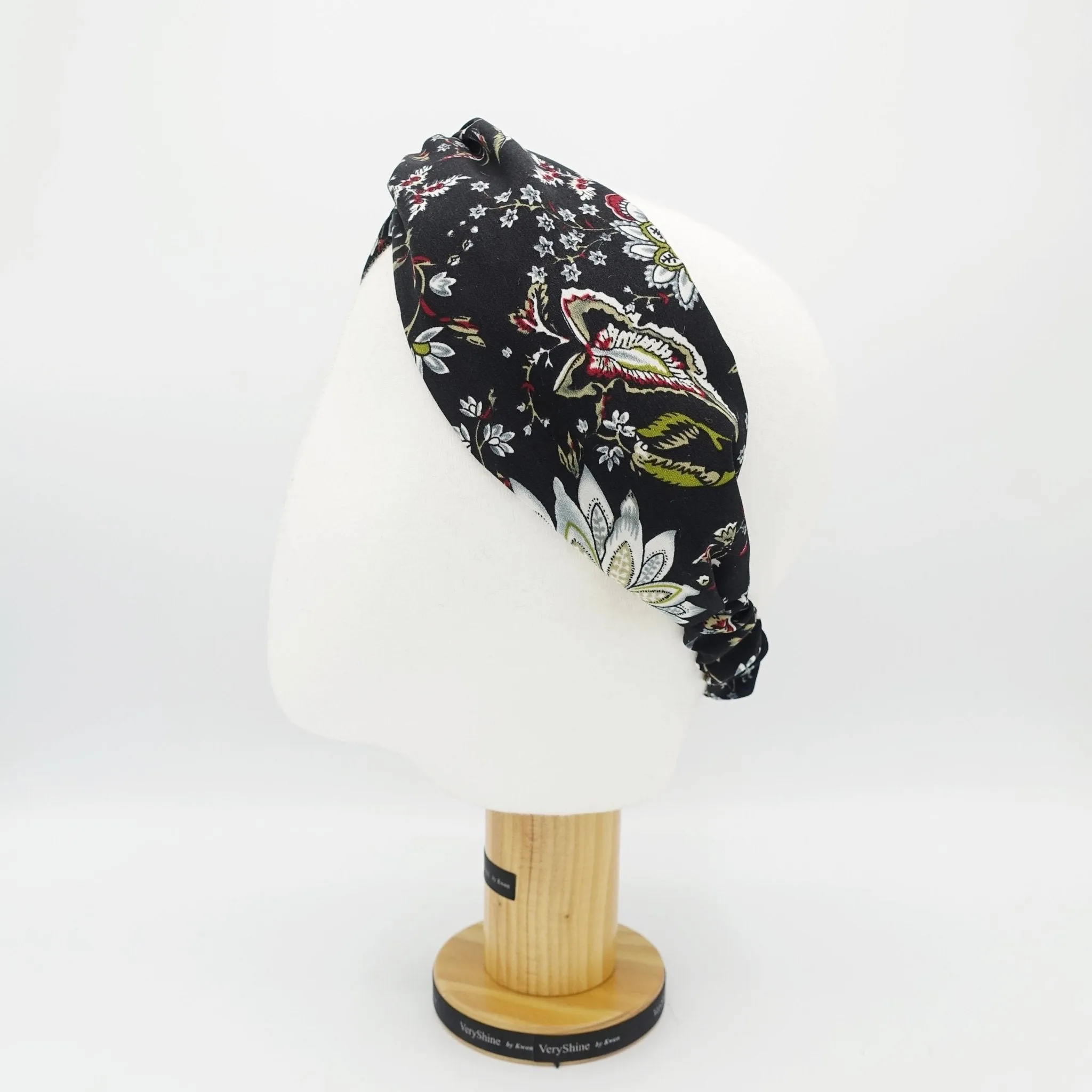 flower print cross headband twist turban hairband