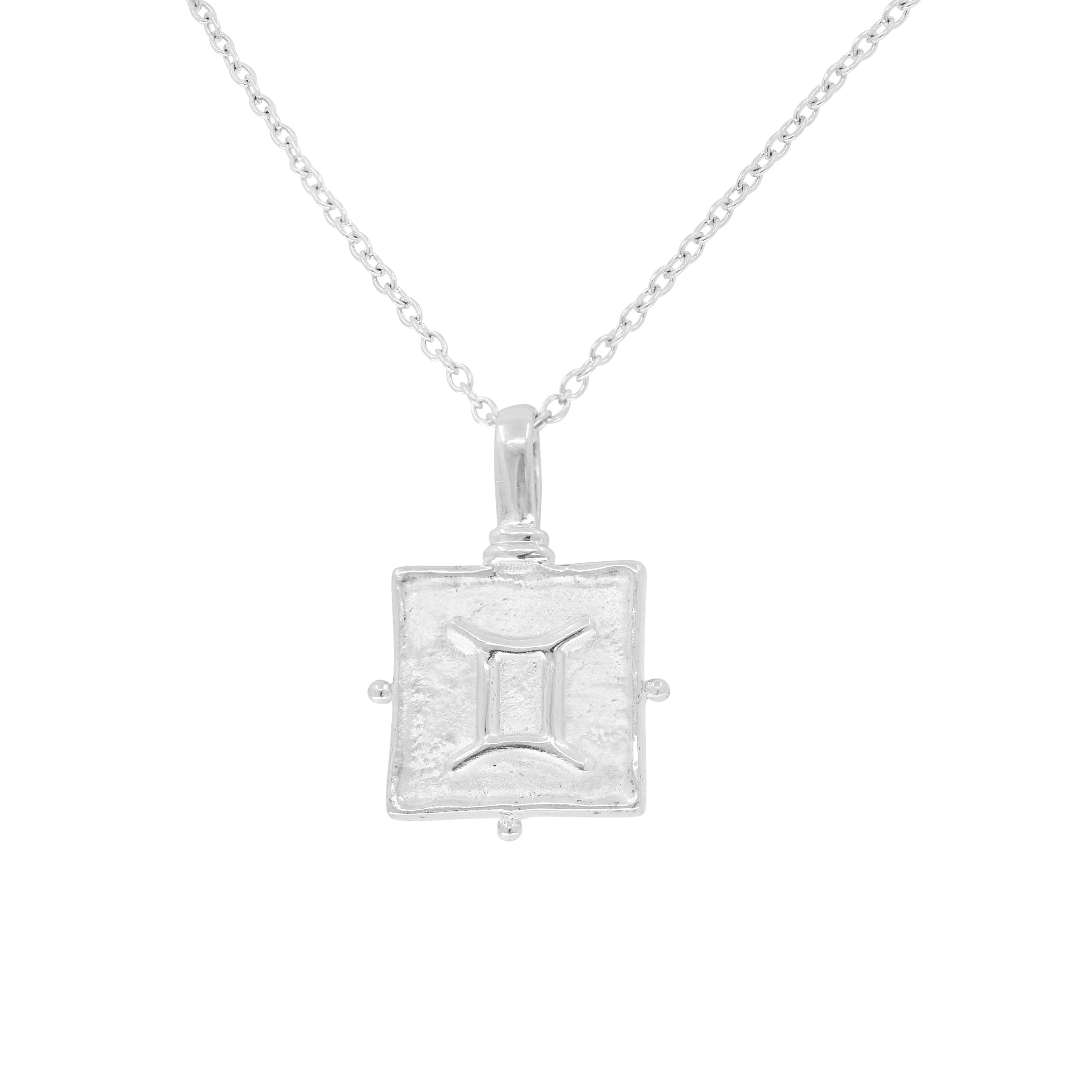 Gemini Zodiac Silver Necklace