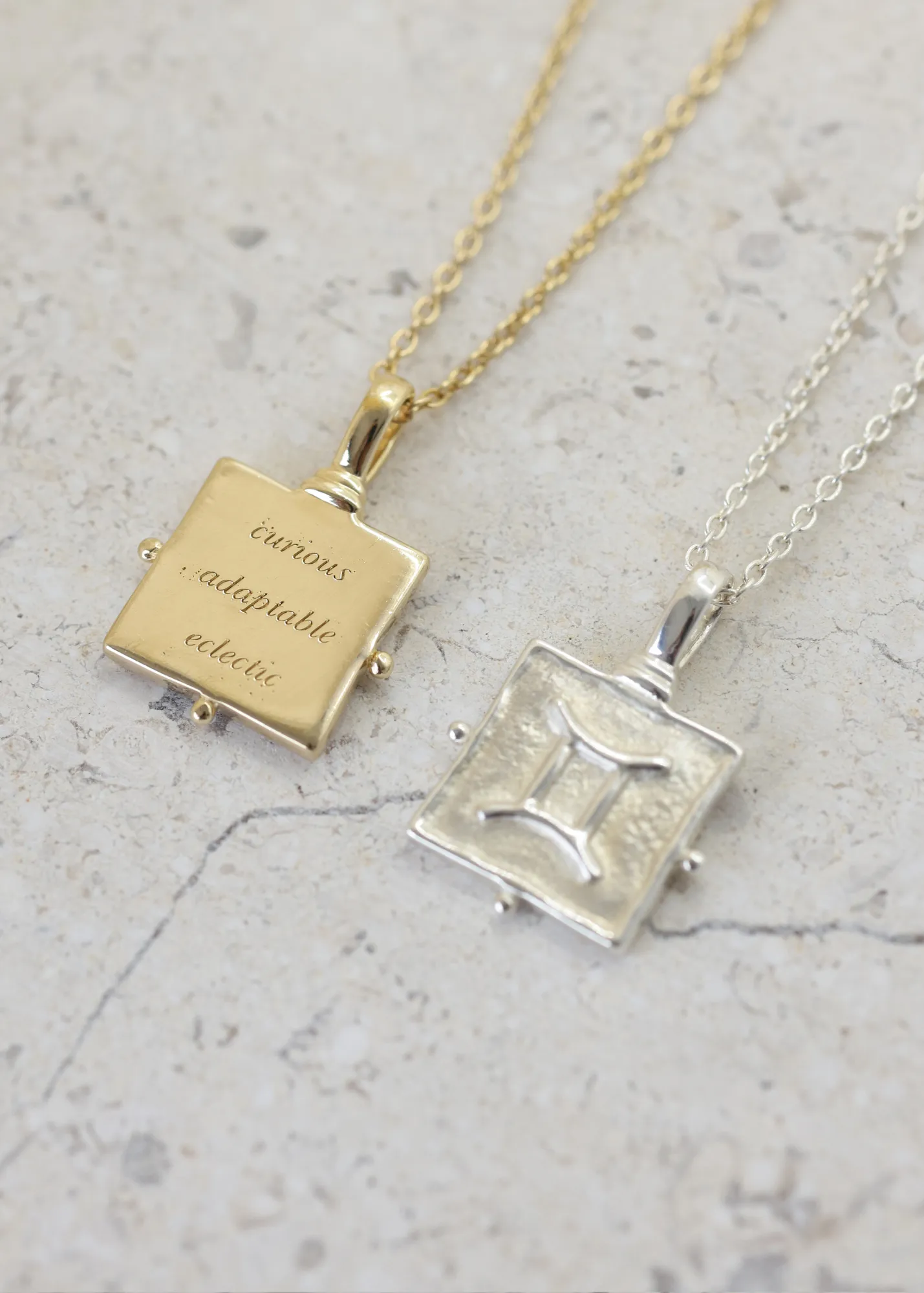 Gemini Zodiac Silver Necklace