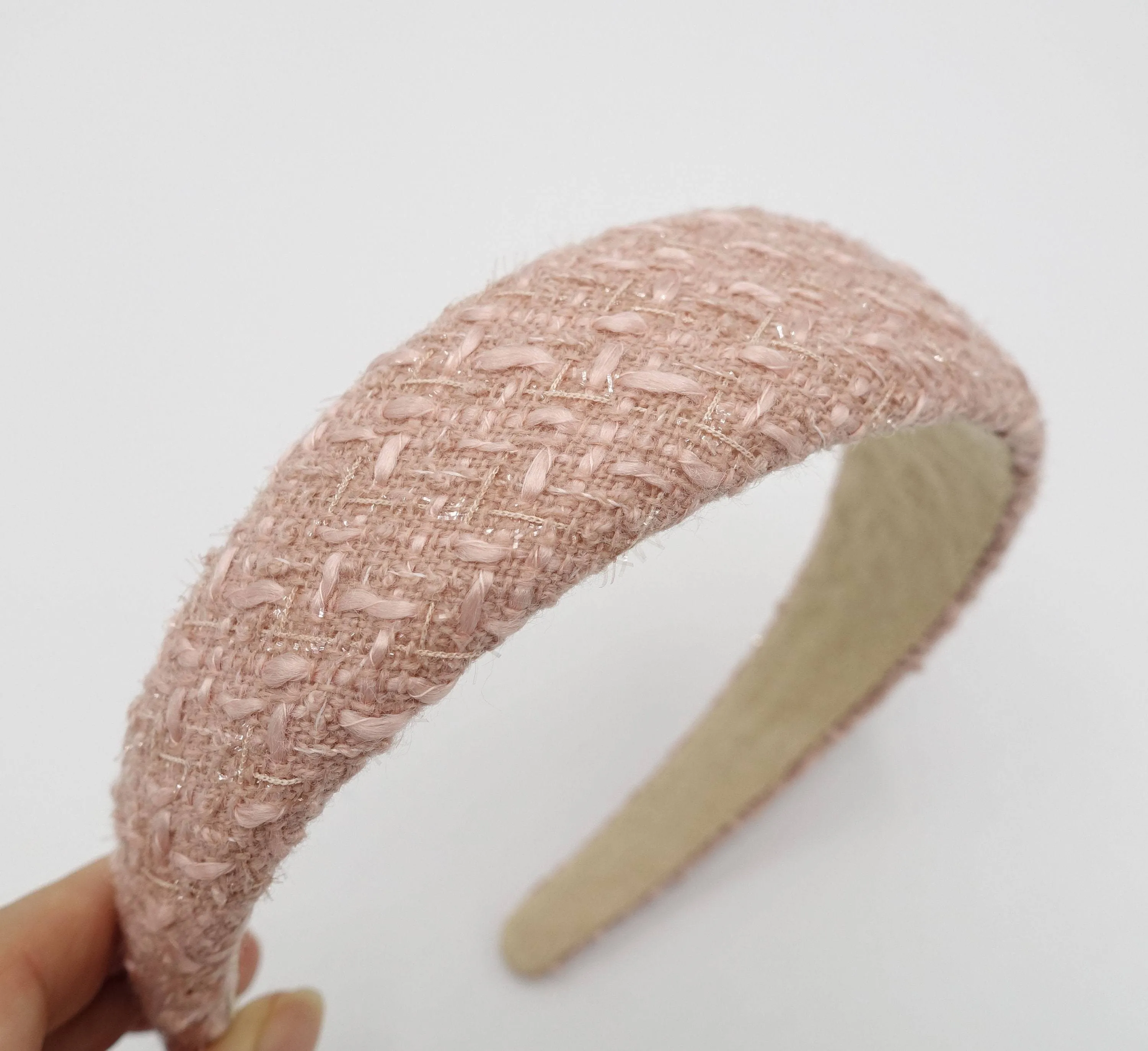 glitter tweed headband padded hairband casual hair accessory for women