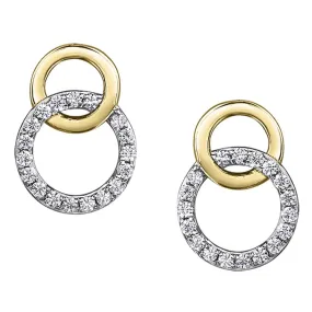 Gold and Diamond Loop Earrings