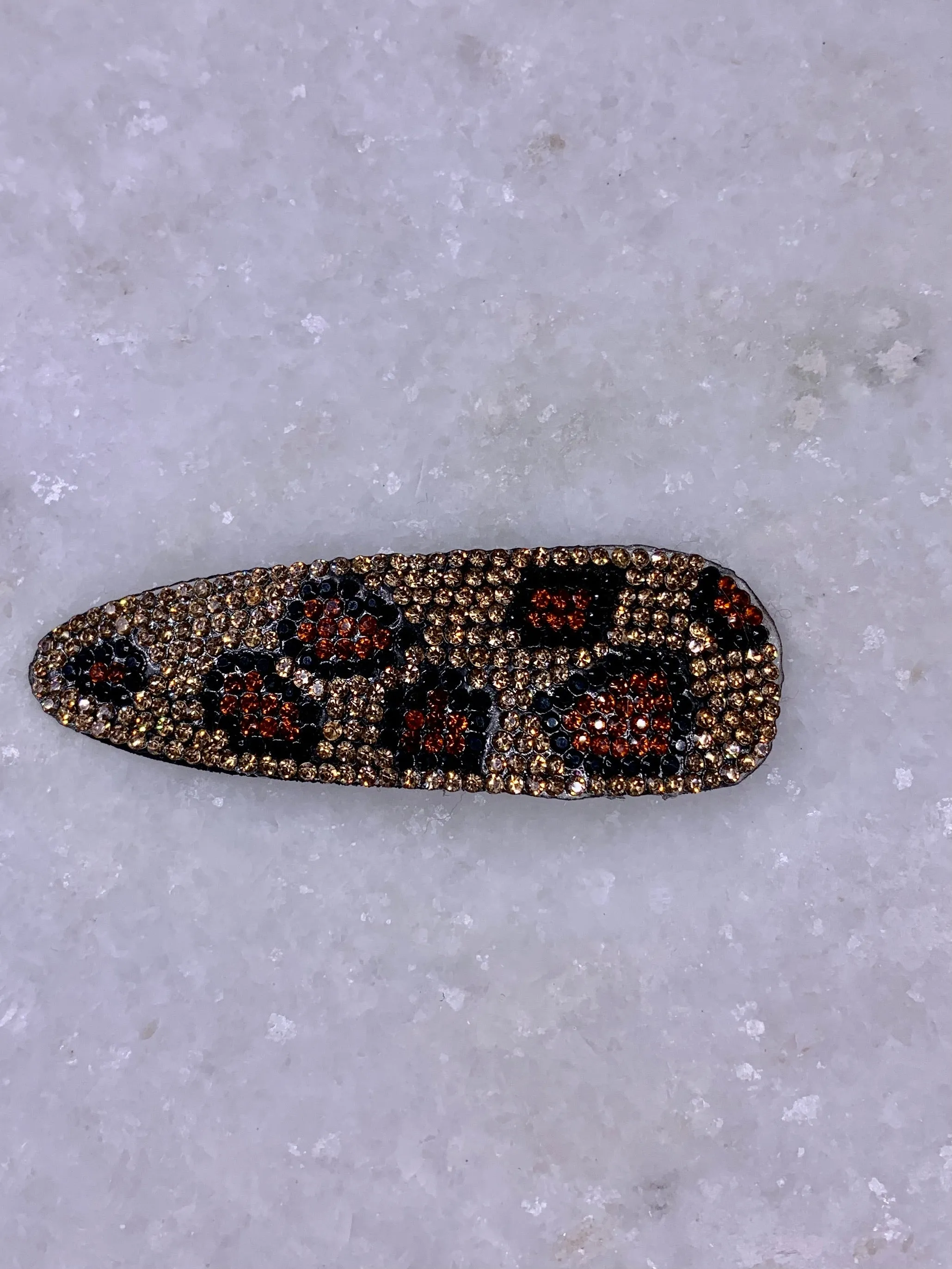 Gold Leopard Pave Barrette