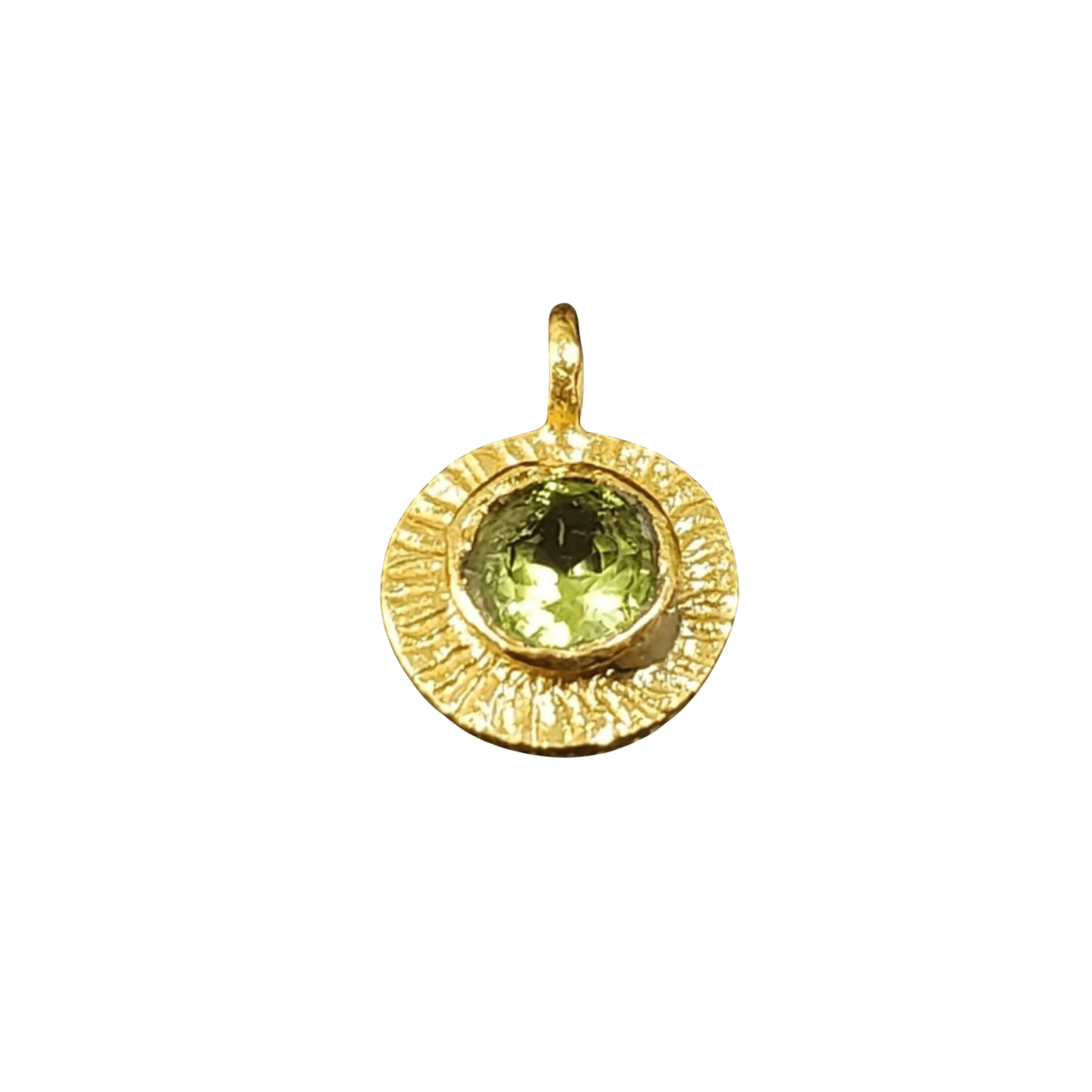 Gold Vermeil Round Peridot Charm