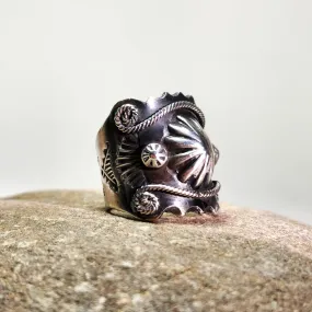 Gorgeous Navajo Cigar Band Ring - Size 7.25