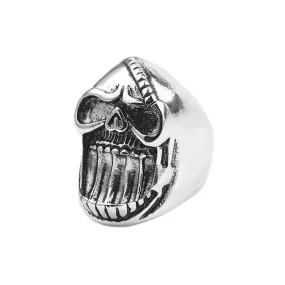 Gothic Laughing Skull Head Bottle Opener Ring