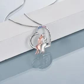 Granddaughter I Love You Forever Sterling Silver Heart Necklace Female Friendship