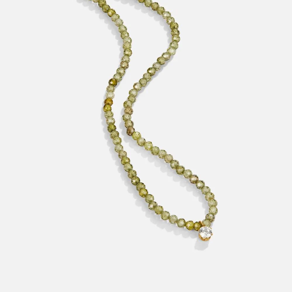 Green Peridot Bead Necklace