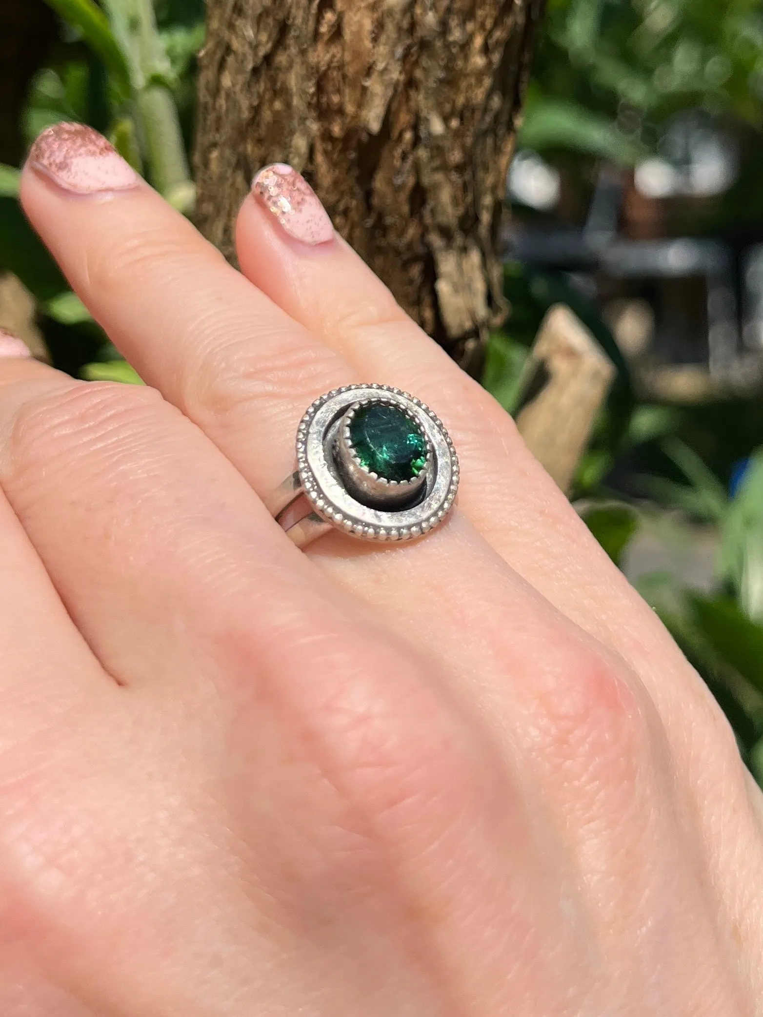 Green Tourmaline Oval Ring