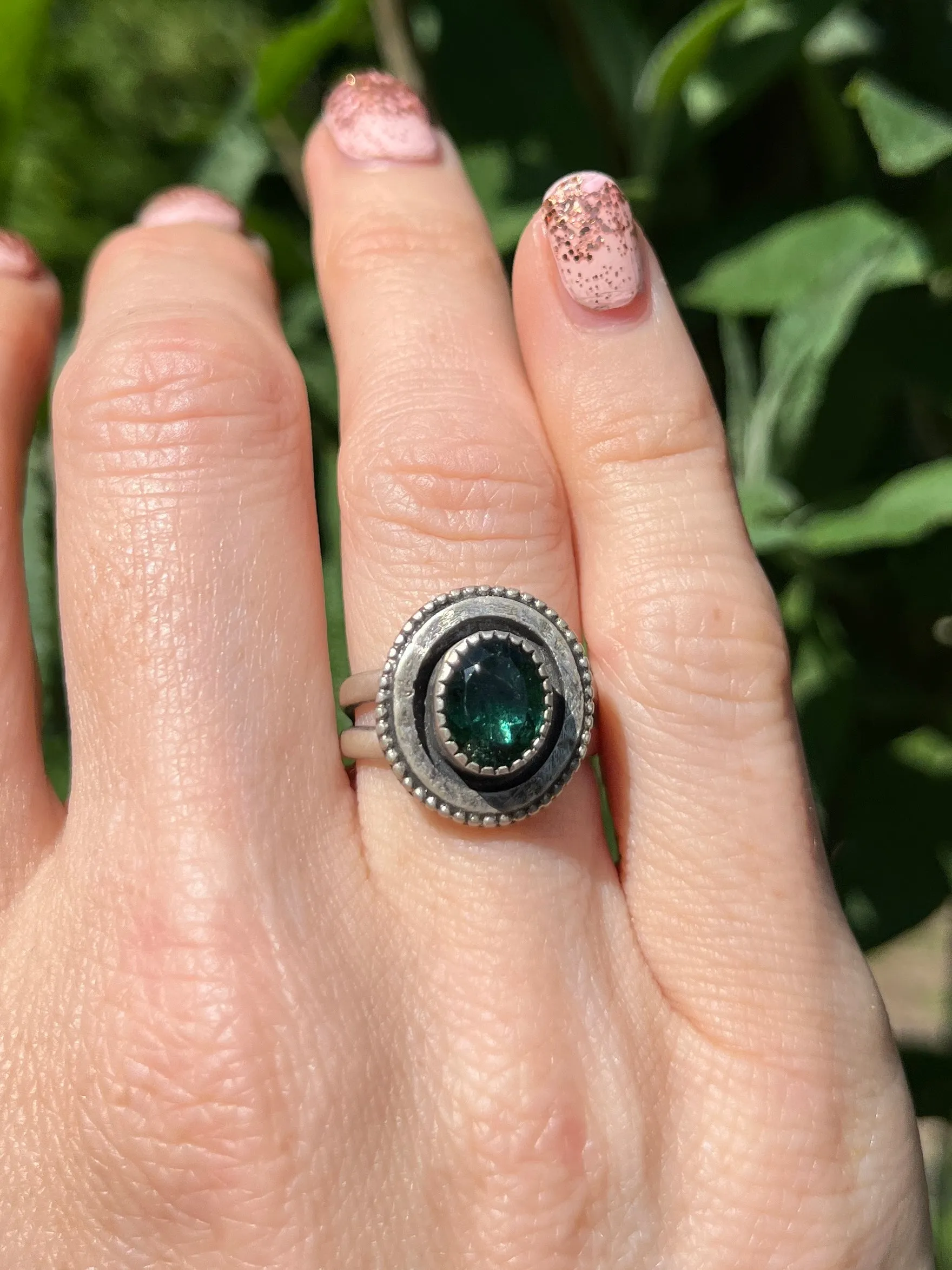 Green Tourmaline Oval Ring