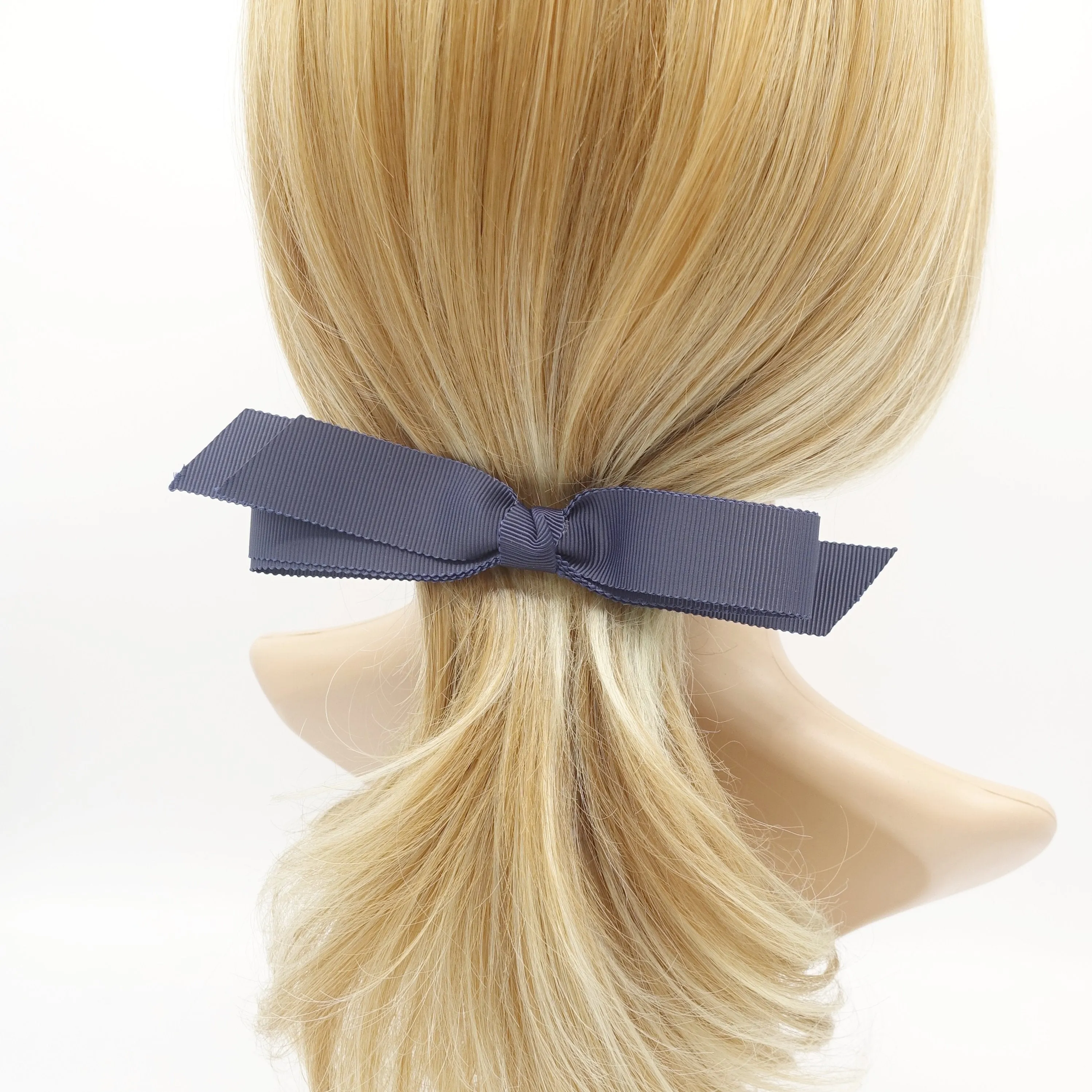 gross grain hair bow narrow ribbon hair accessory for women