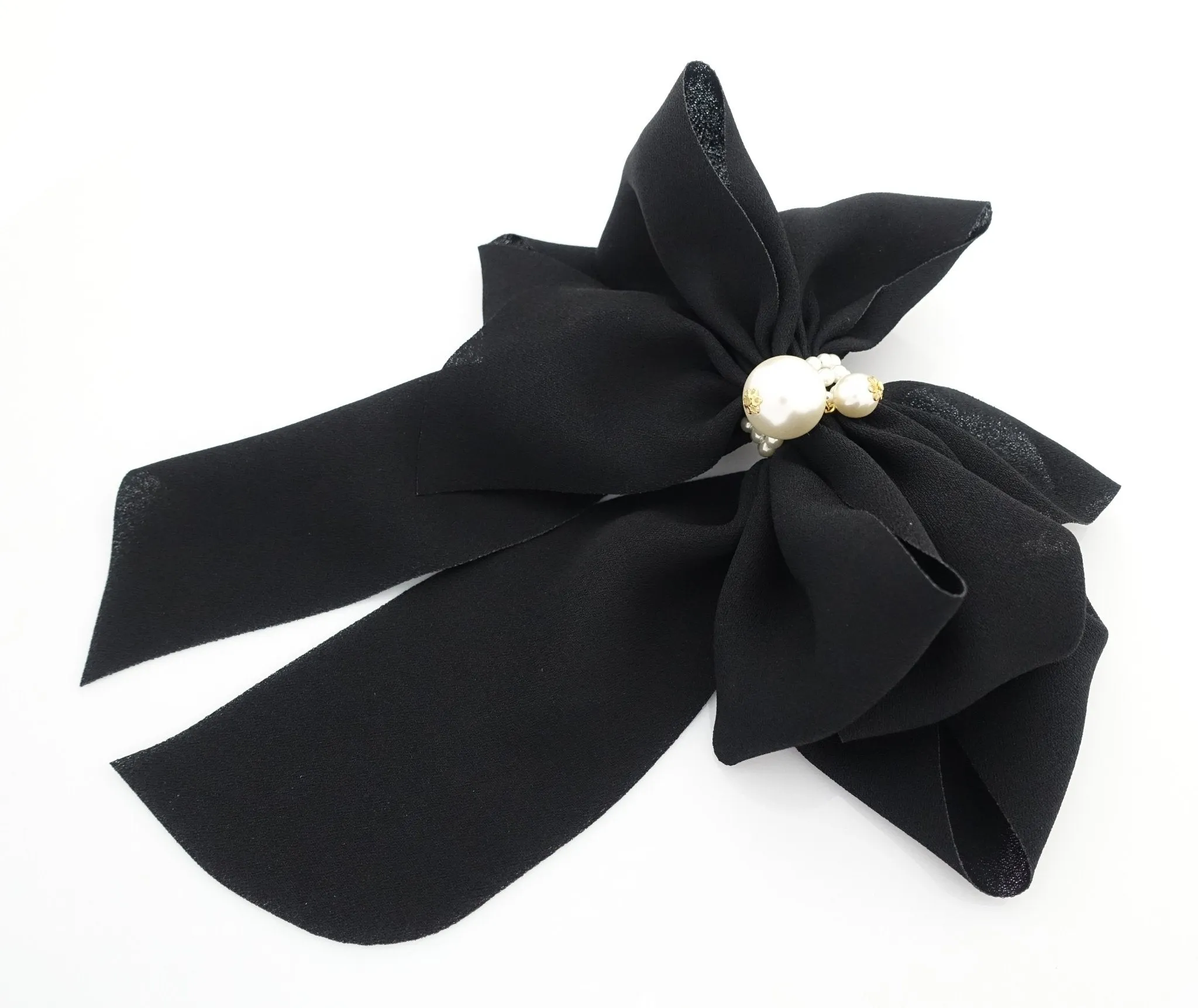 Handmade Drape Long Tail Bow French Hair Barrette