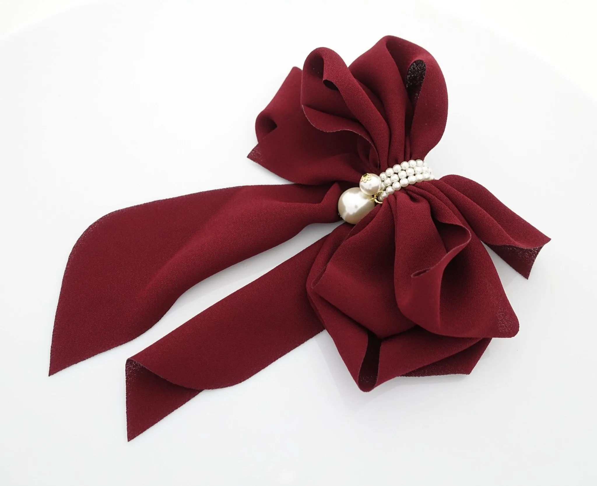 Handmade Drape Long Tail Bow French Hair Barrette