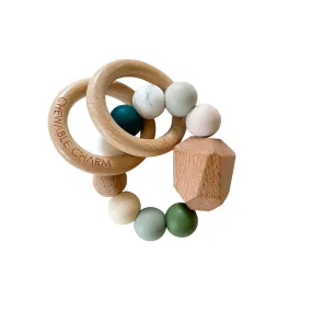 hayes silicone   wood teether ring - winter