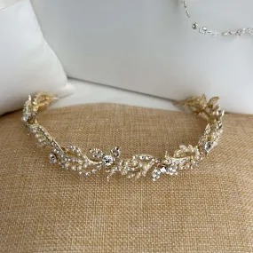 Headband for bride, Sparkly Headband with pearls, Headpiece for wedding