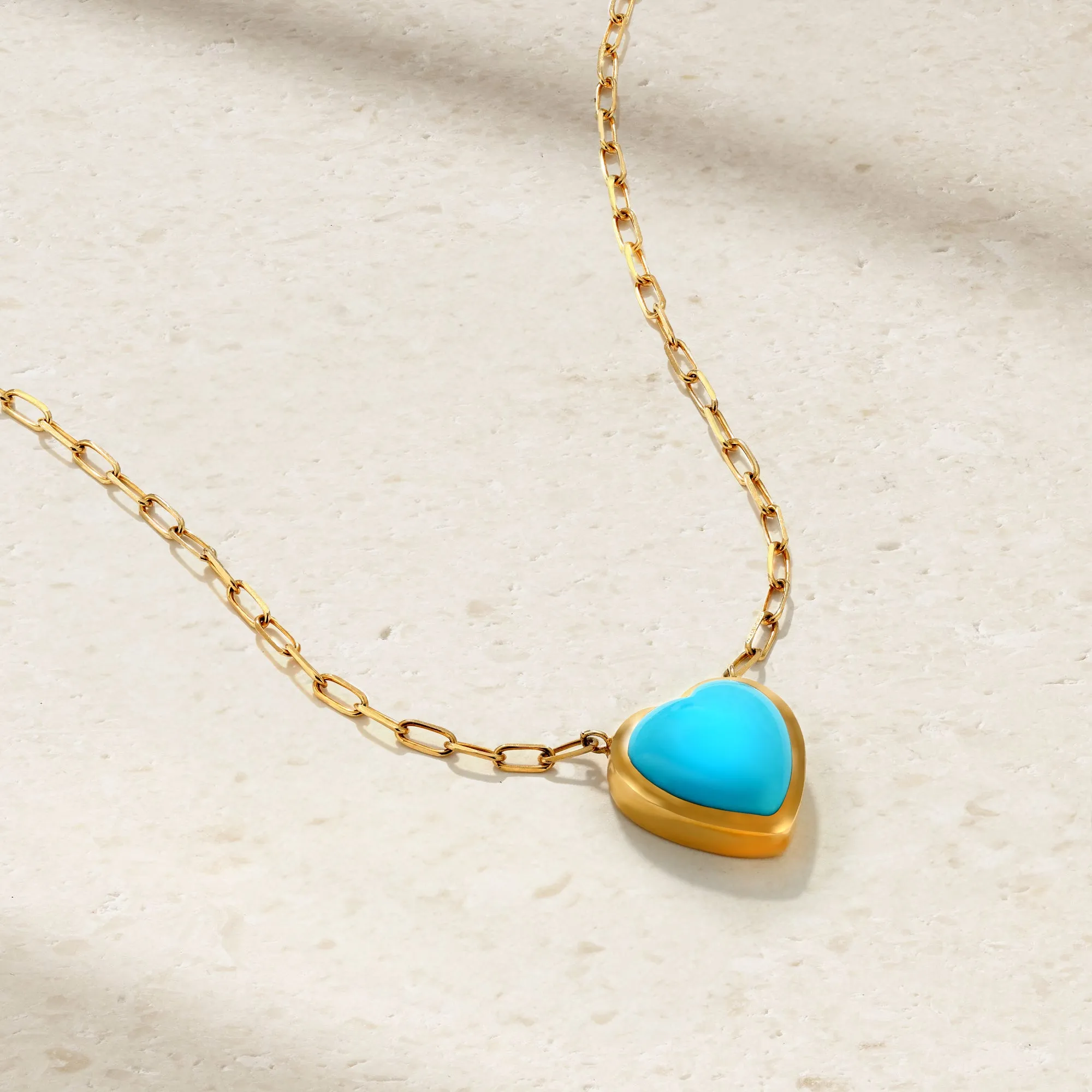 Heart of Gold Turquoise Necklace