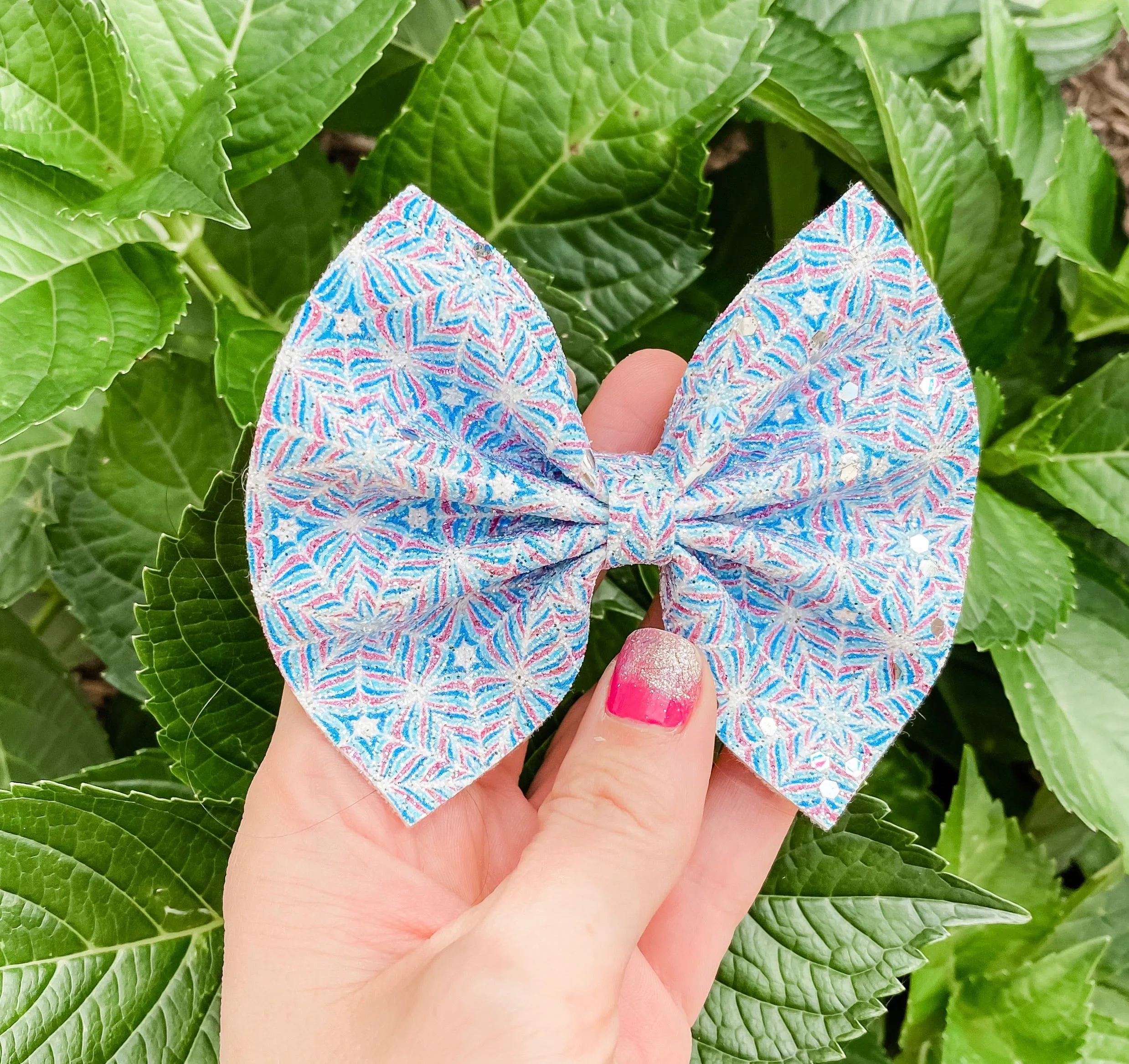 Ice Glitter Bow Headband | Hair Clip