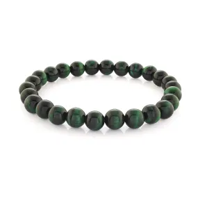 Italgem Green Tiger Eye 8mm Stretch Bead Bracelet