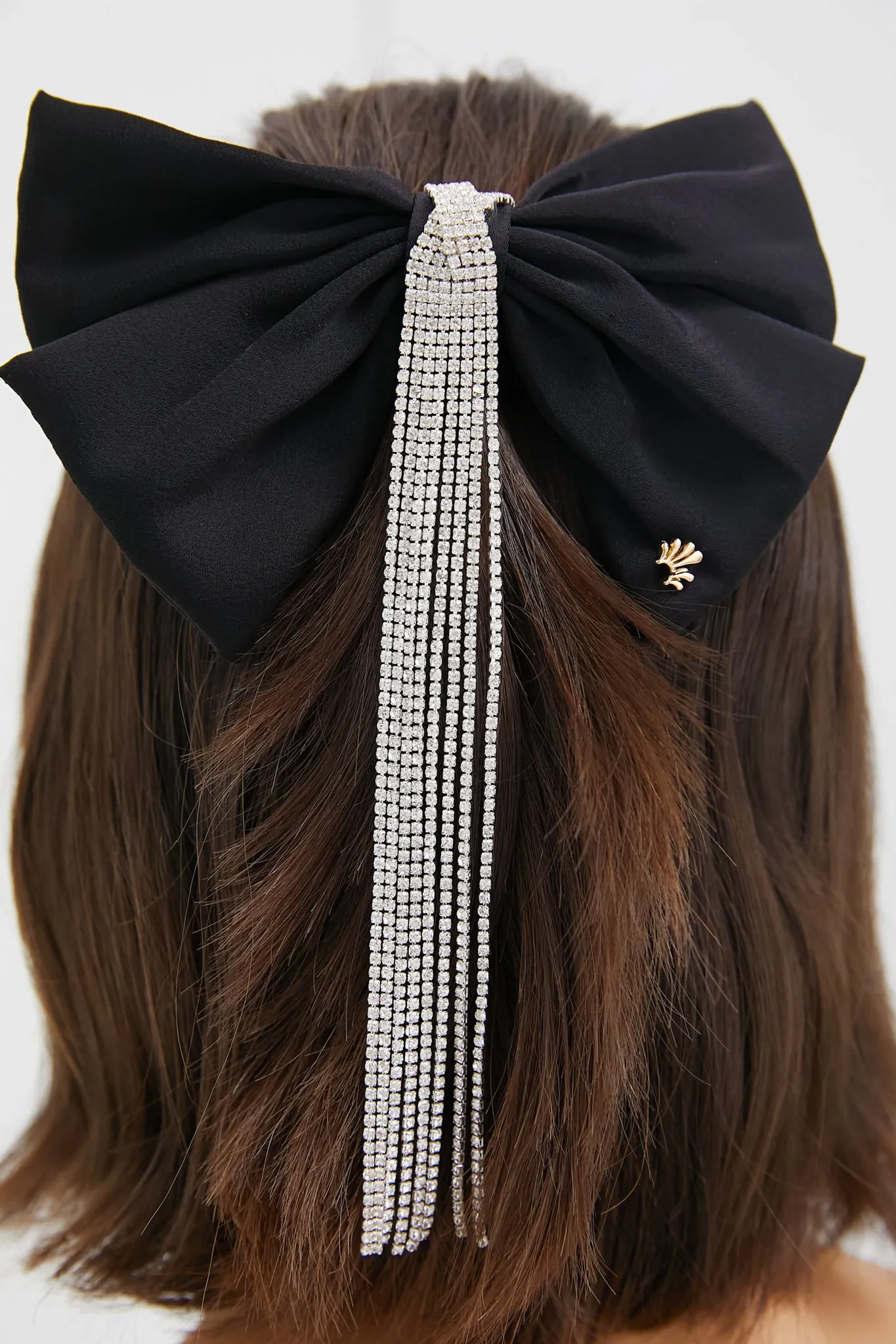 Jet Crystal Kristina Crystal Bow Barrette