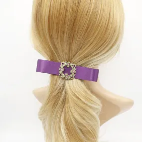 jeweled buckle satin hair bow luxury hair accessory for women