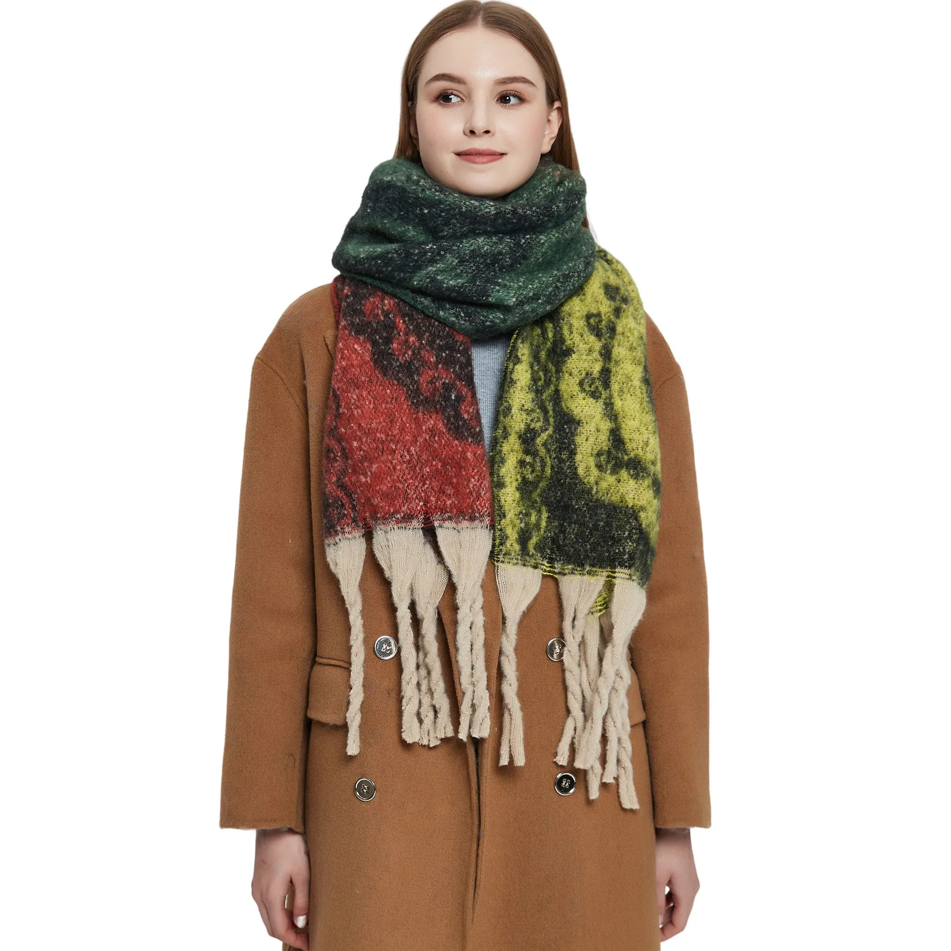 JH-TH15 Cashew flowers thick winter scarf