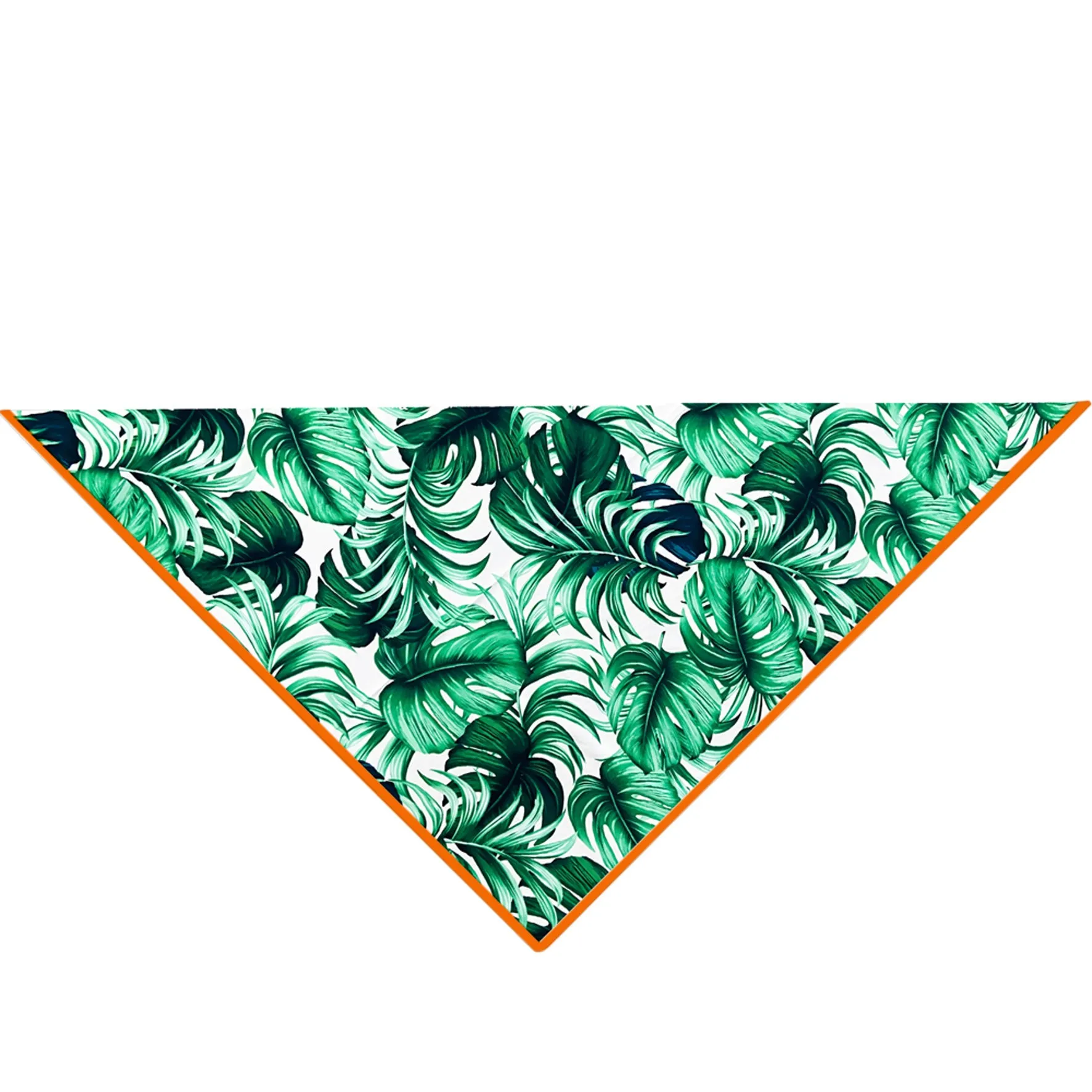 Jungle – Monstera White / Green Scarf (Neon Orange)