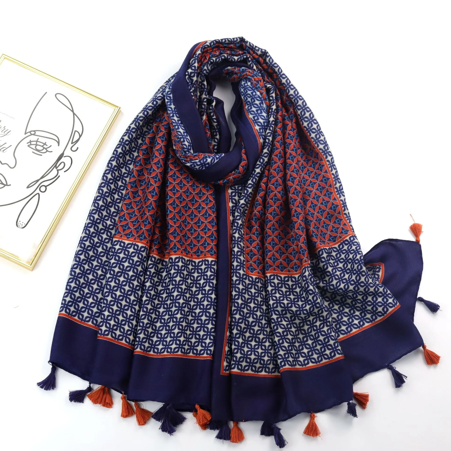 JY220910 printed scarf