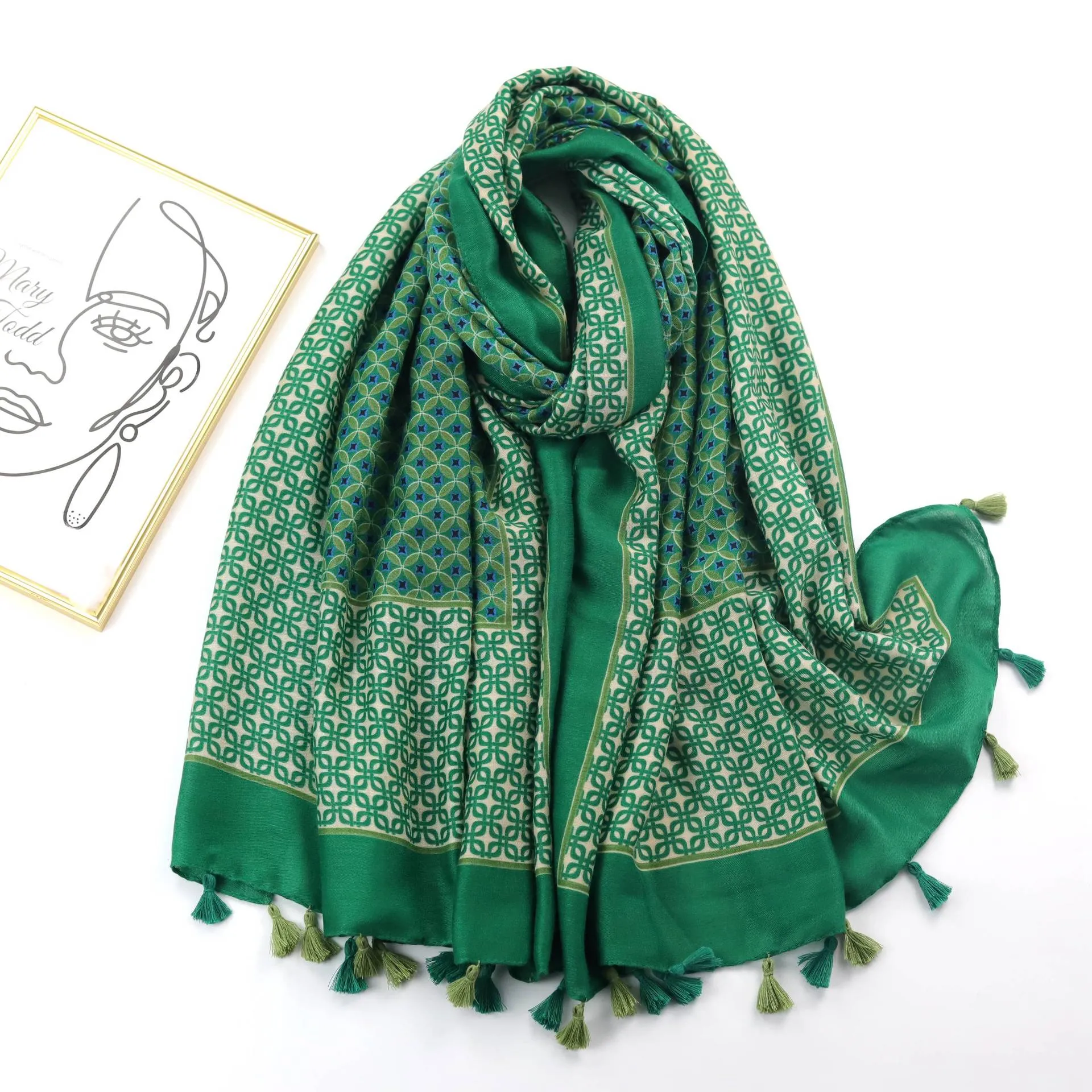 JY220910 printed scarf