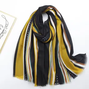 JY221122 Stripe star printed scarf