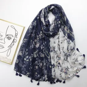 JY221204 floral printed voile scarf