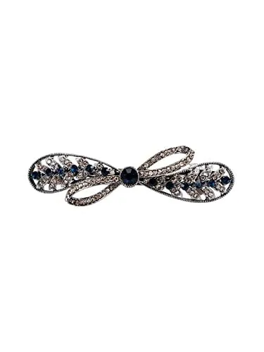 Kairangi Hair Clips for Women Girls Barrette Hair Clips for Women Hair Accessories for Women Hair clip for Women Blue Crystal French Barrette Hair Clips for Women and Girls Gift For Women & Girls