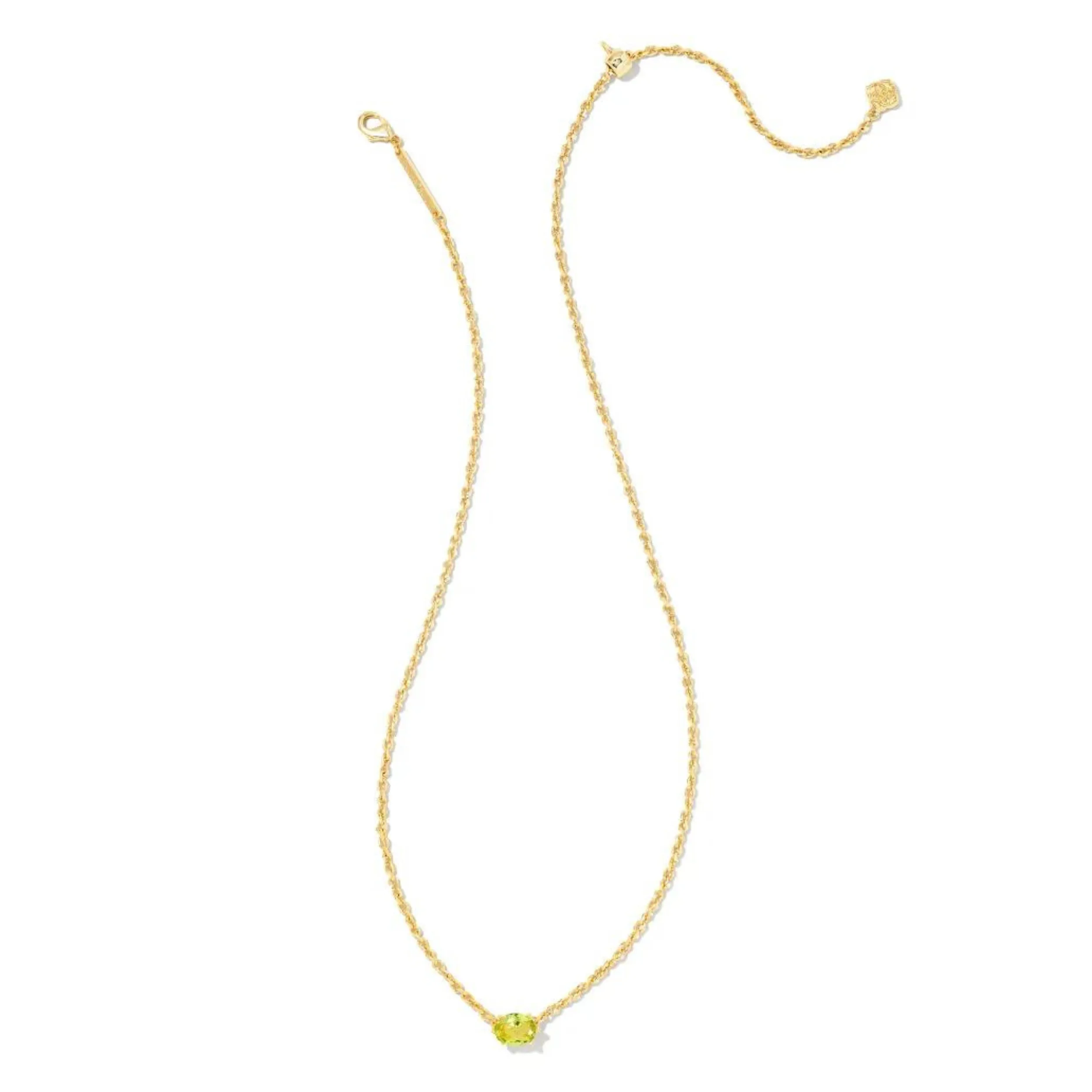 Kendra Scott | Cailin Gold Pendant Necklace in Green Peridot Crystal