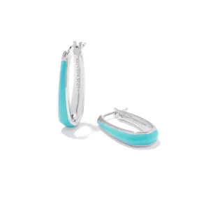 Kendra Scott | Kelsey Silver Hoop Earrings in Turquoise Enamel