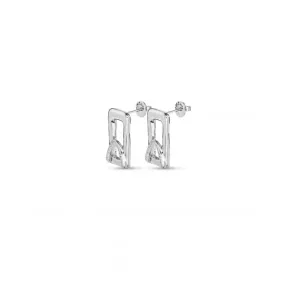 Ladies Brave Silver Stand Out Topaz Earrings PEN0922BLNMTL0U