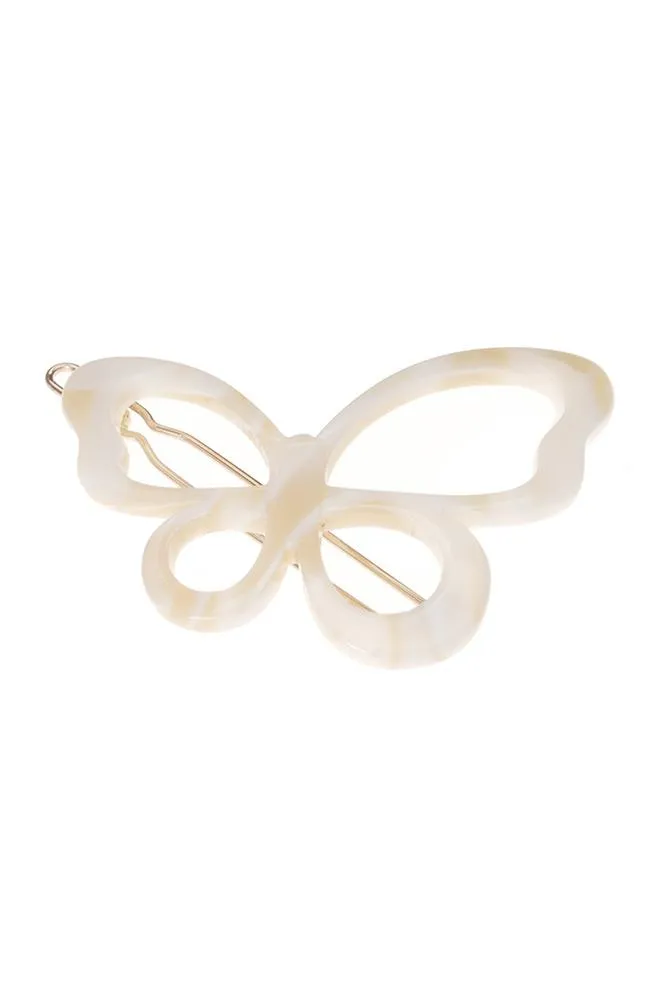 Large Cutout Butterfly Tige Boule Barrette - Classic