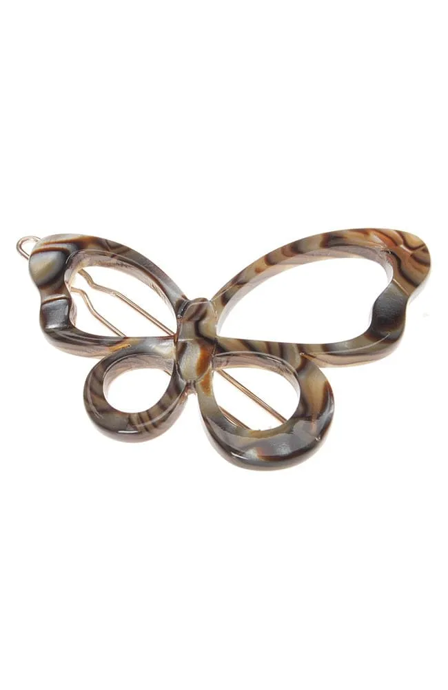 Large Cutout Butterfly Tige Boule Barrette - Classic