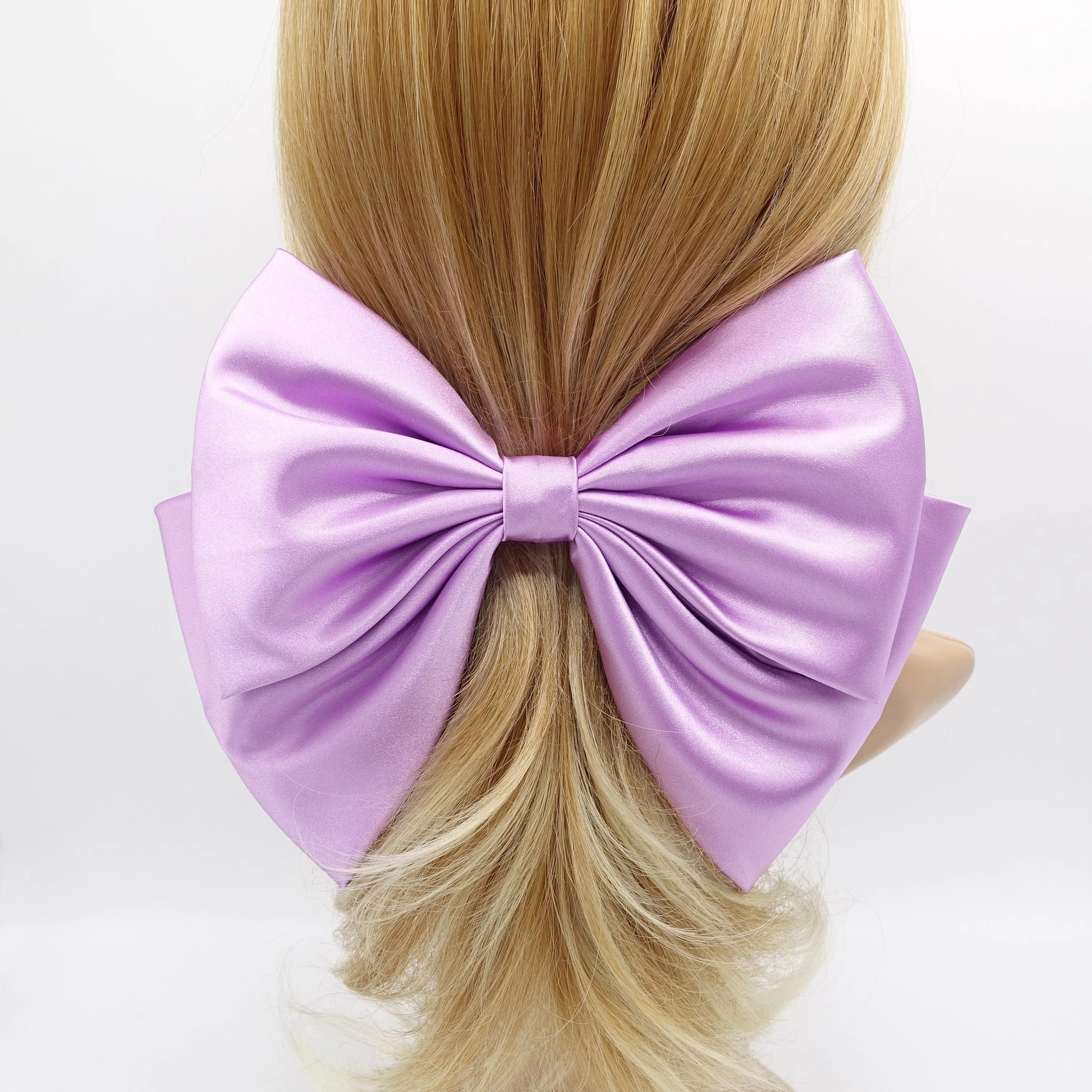 large glossy hair bow satin hair accessory for women