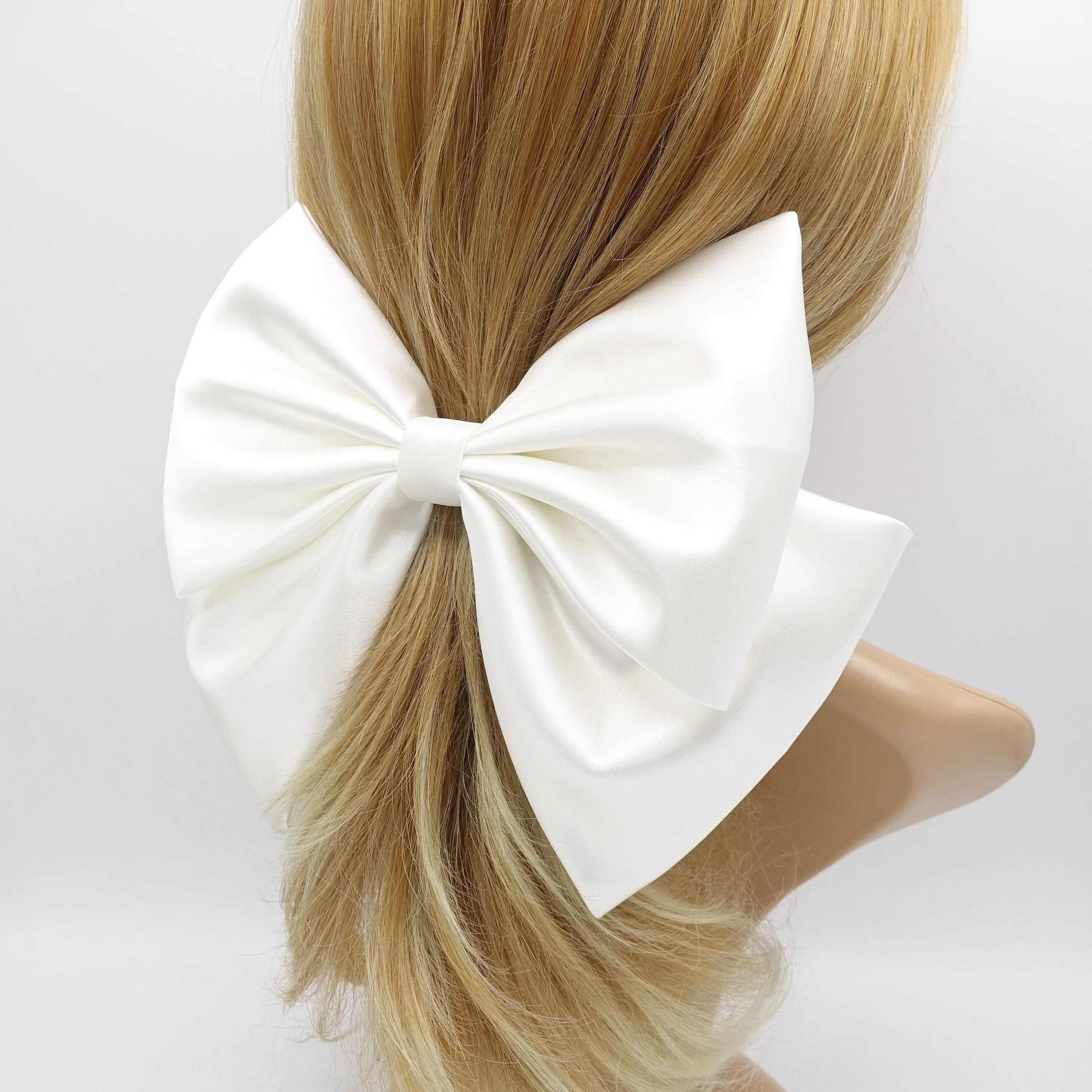 large glossy hair bow satin hair accessory for women