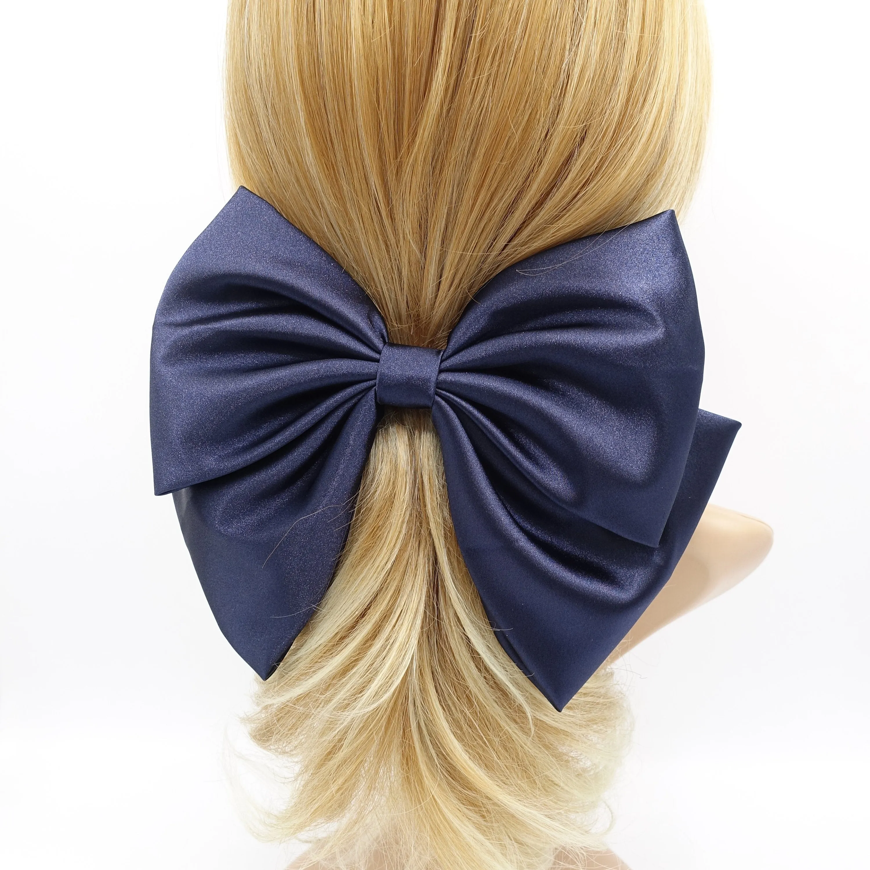 large glossy hair bow satin hair accessory for women