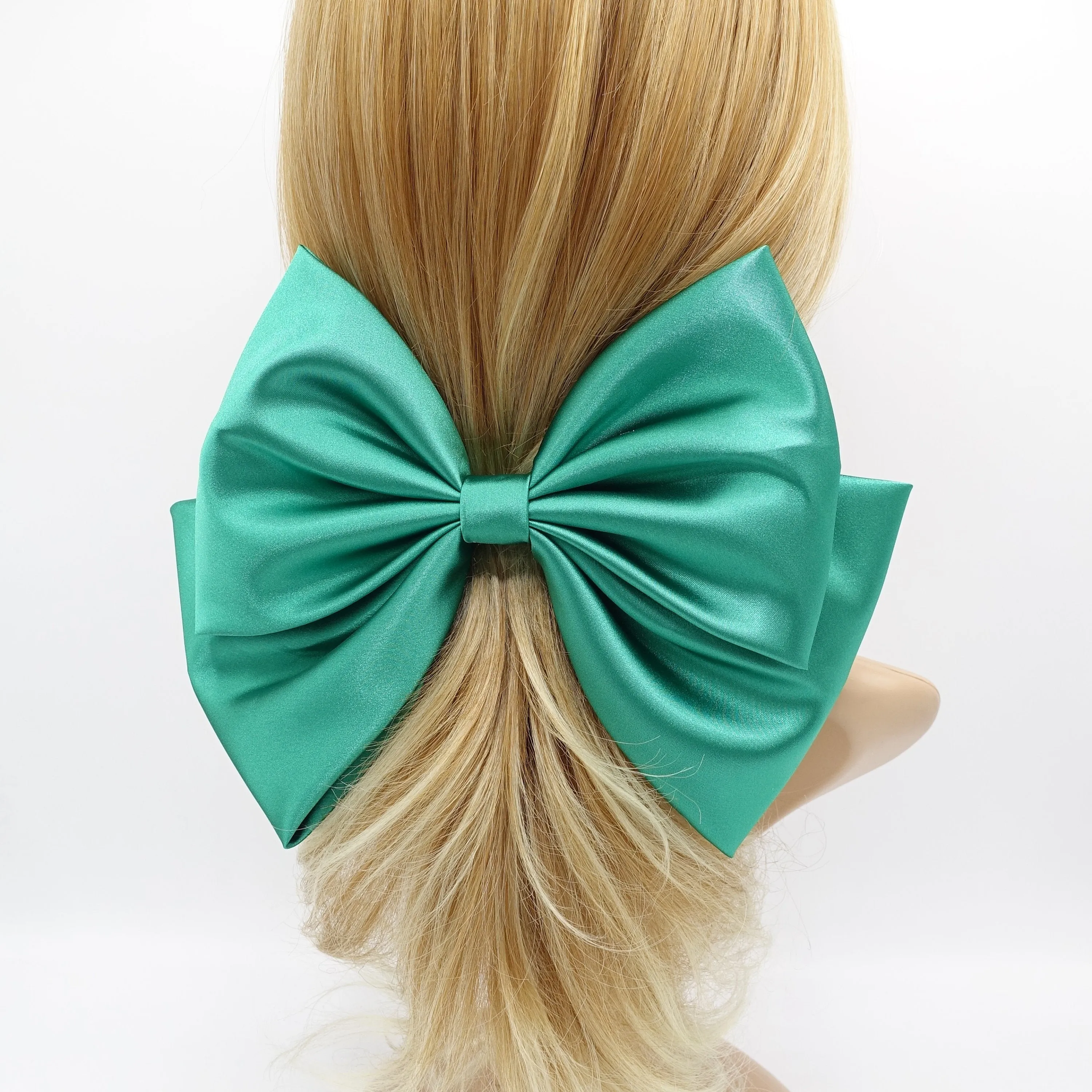 large glossy hair bow satin hair accessory for women