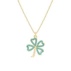 Large Turquoise Open Clover Necklace