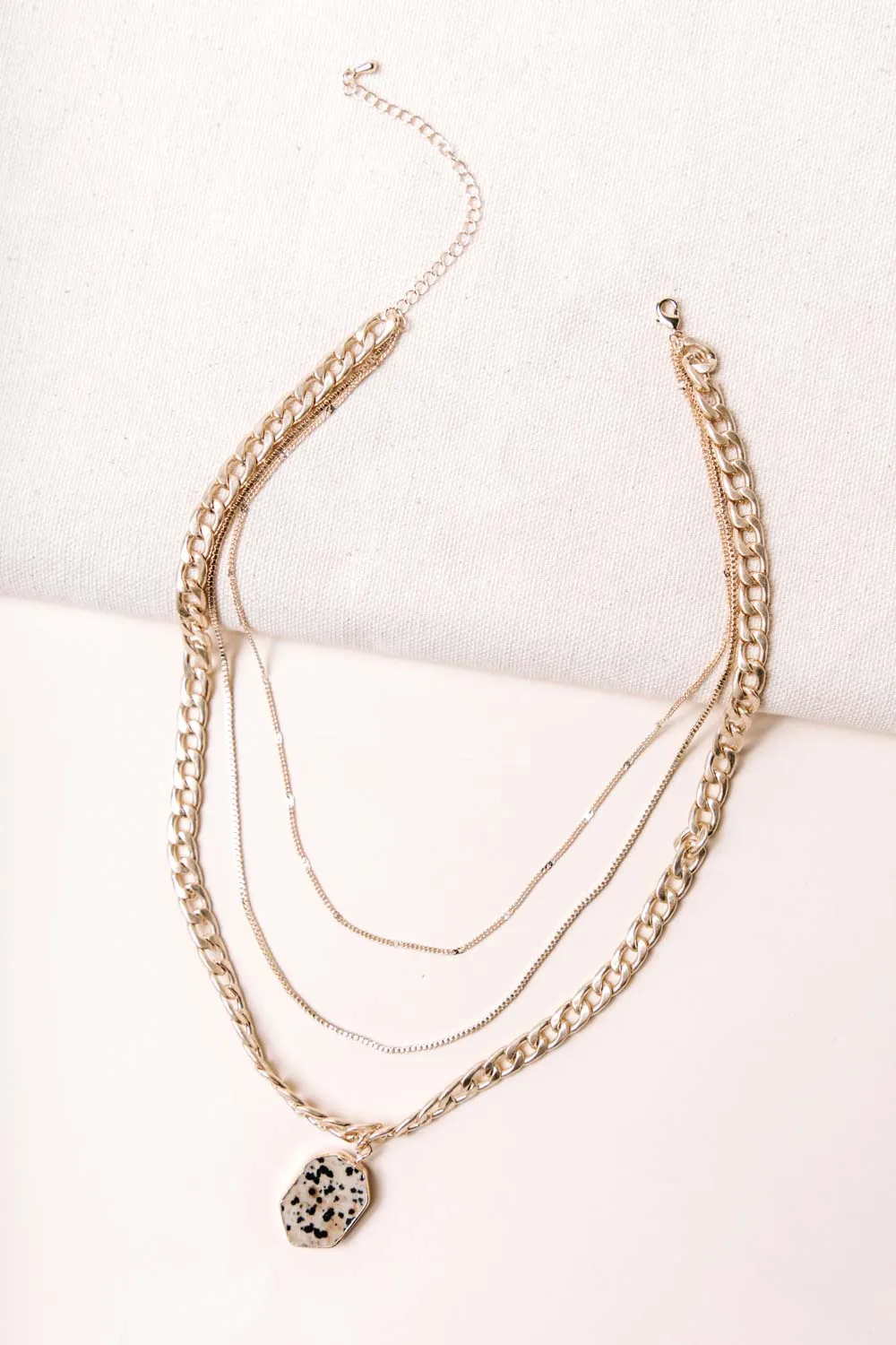 Layered Chain Pendant Necklace