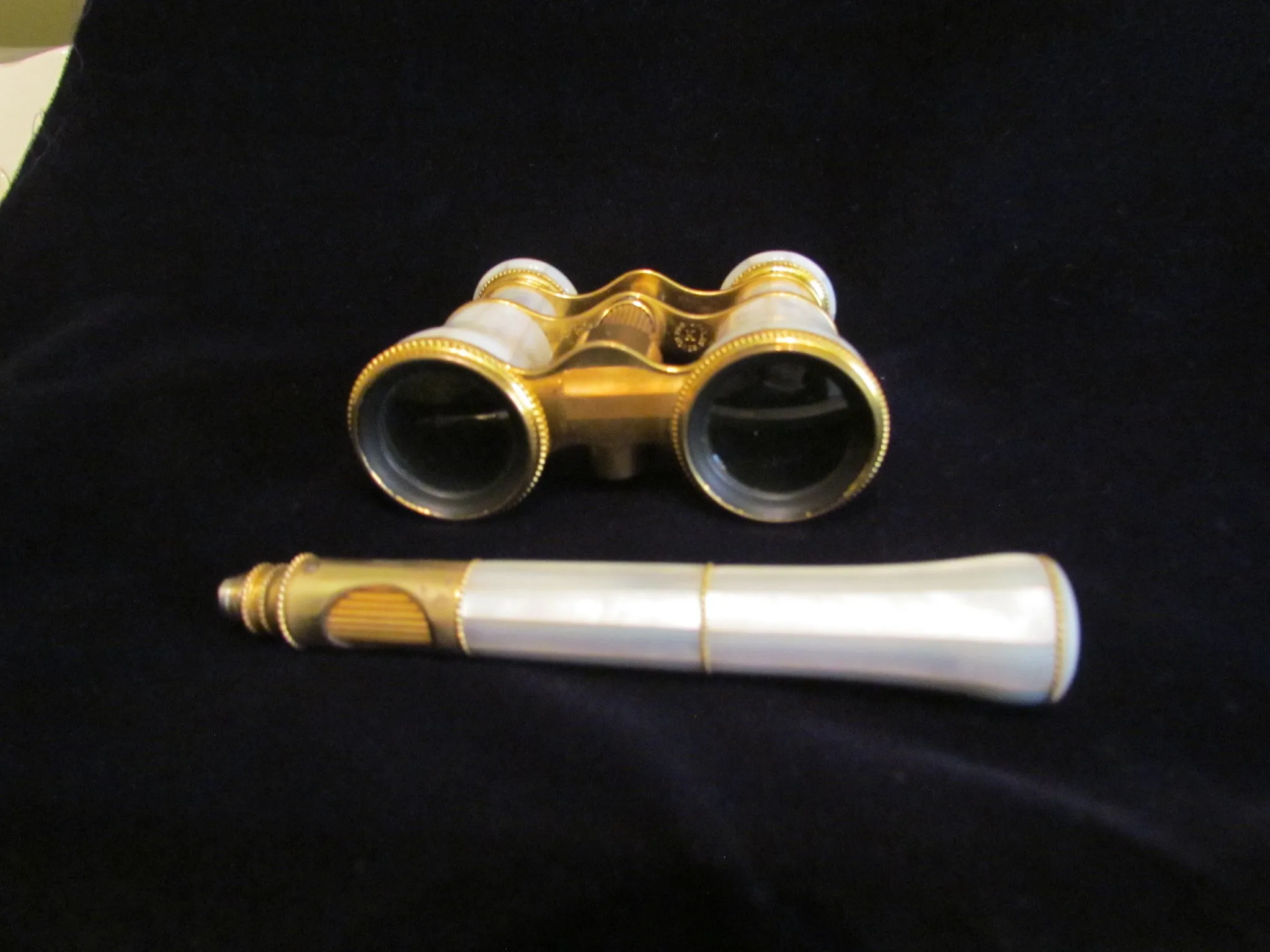 LeMaire Fi Opera Glasses 1800s Paris Mother Of Pearl Theater Glasses MOP Binoculars Mint Condition