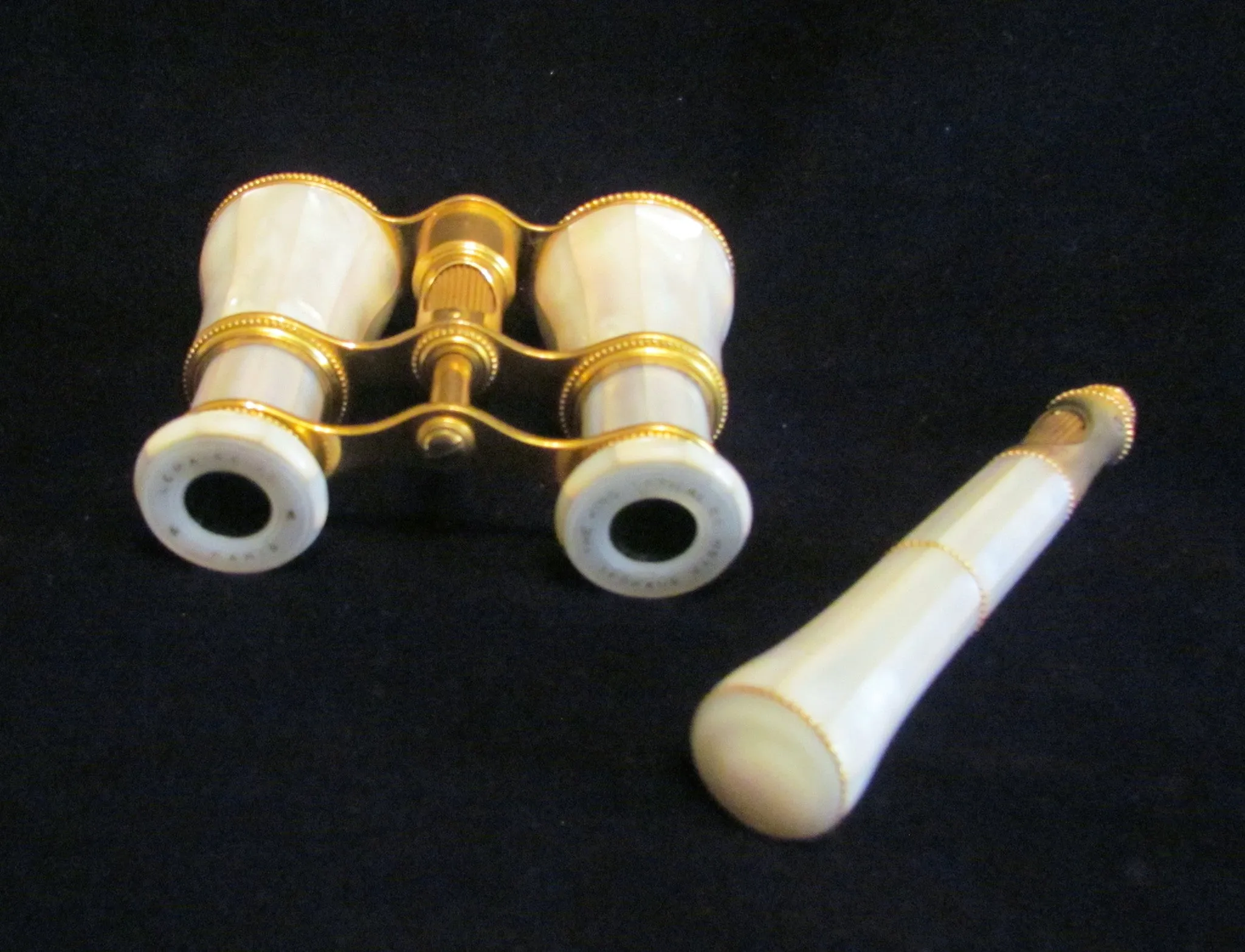 LeMaire Fi Opera Glasses 1800s Paris Mother Of Pearl Theater Glasses MOP Binoculars Mint Condition